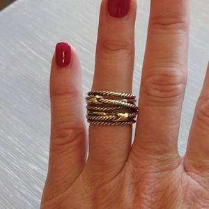 ❤️David Yurman Double X Crossover Ring with 18K